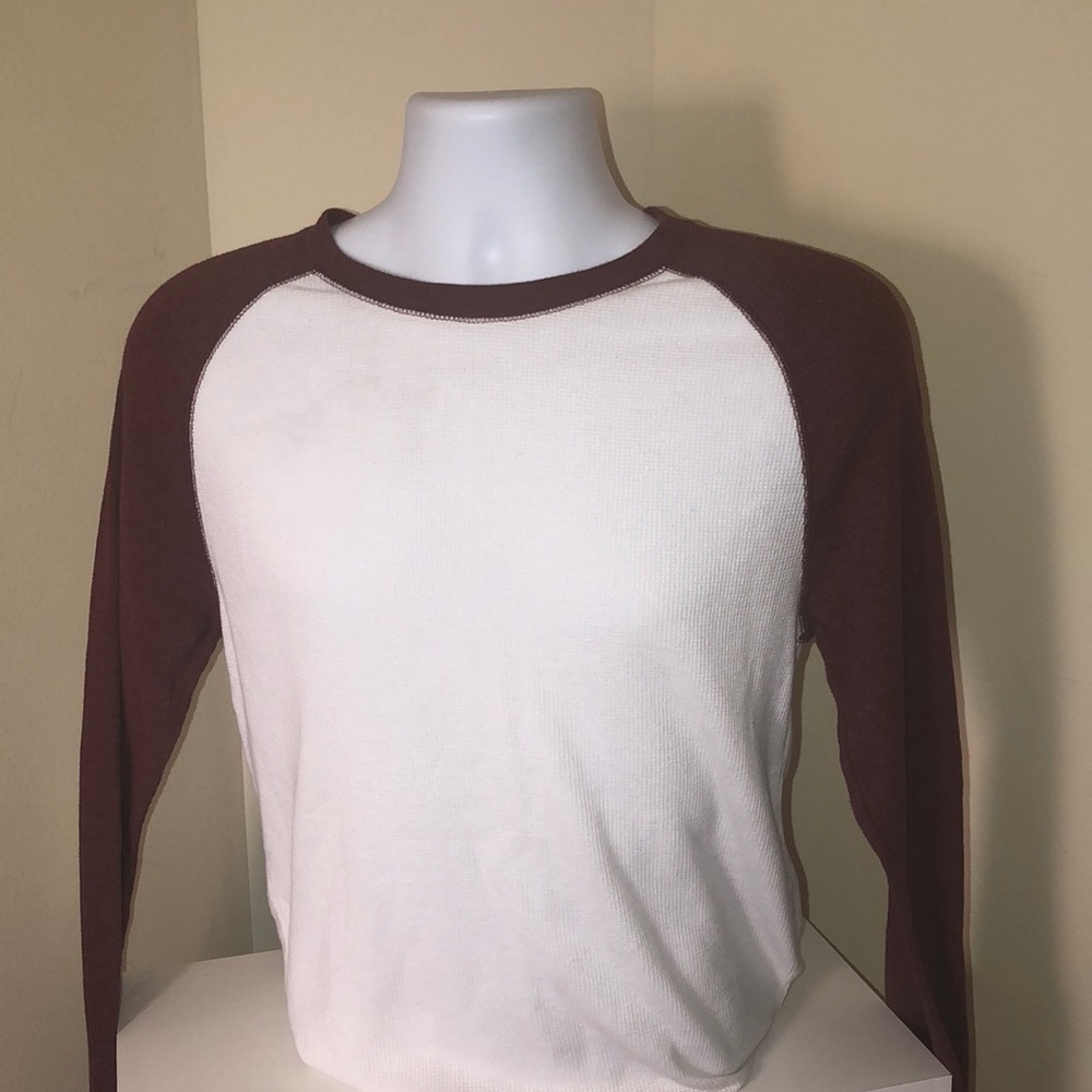 Old Navy Burgundy and White Shirt
